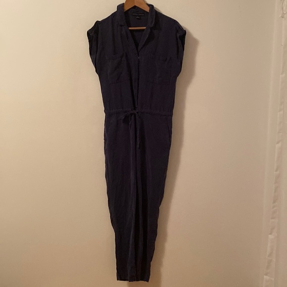 Anthropologie Pants - SANCTUARY X ANTHROPOLOGIE Short Sleeve Surplice Jumpsuit in Blue Size Small
